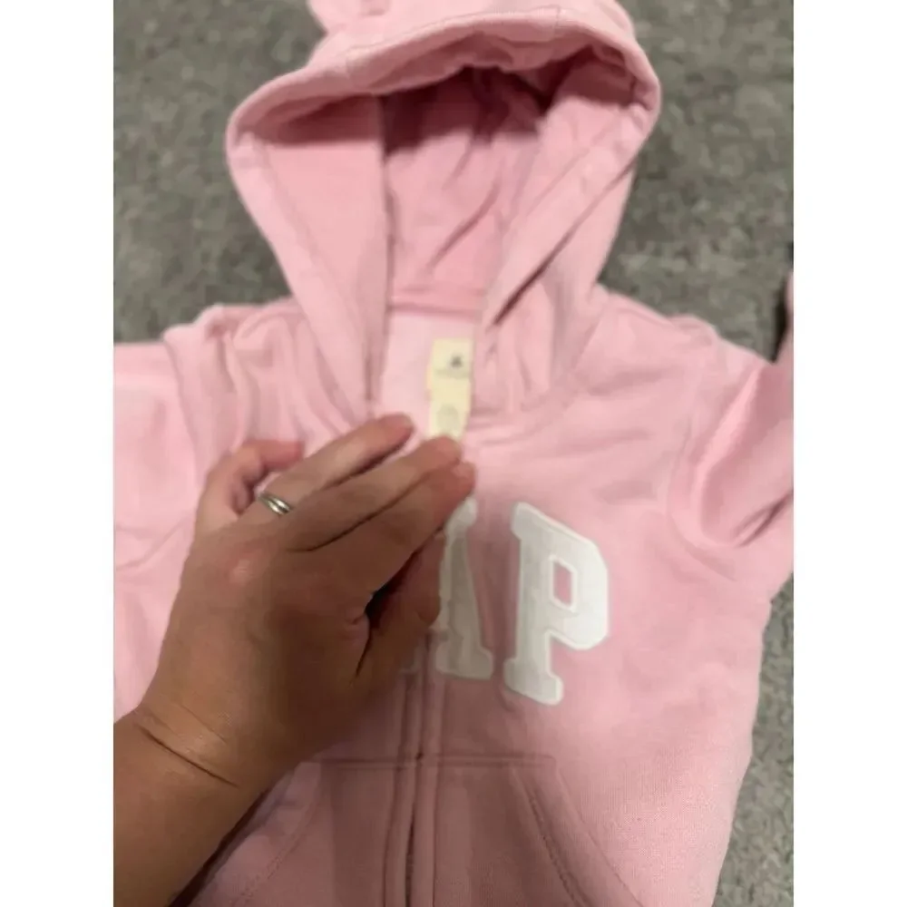 GAP Baby Bear Sweatshirt Bodysuit Pink Size 6-12 Month